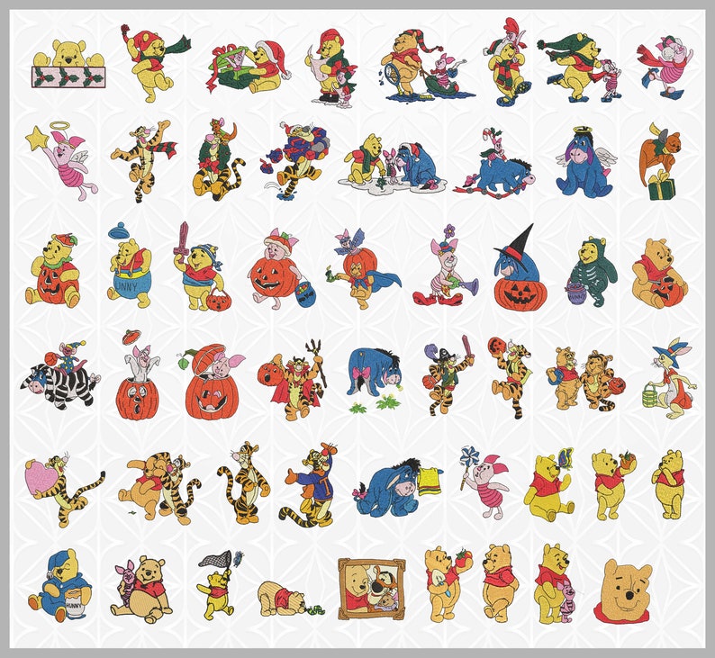 230 Winniethepooh Embroidery Machine Designs Collection Available in