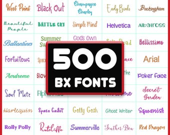 Fuentes de bordado BX: Paquete de 500 diseños (descarga digital)
