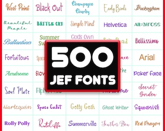 500 JEF Stickschrift Schriften: Janome Machine font Bundle (Digitaler Download)
