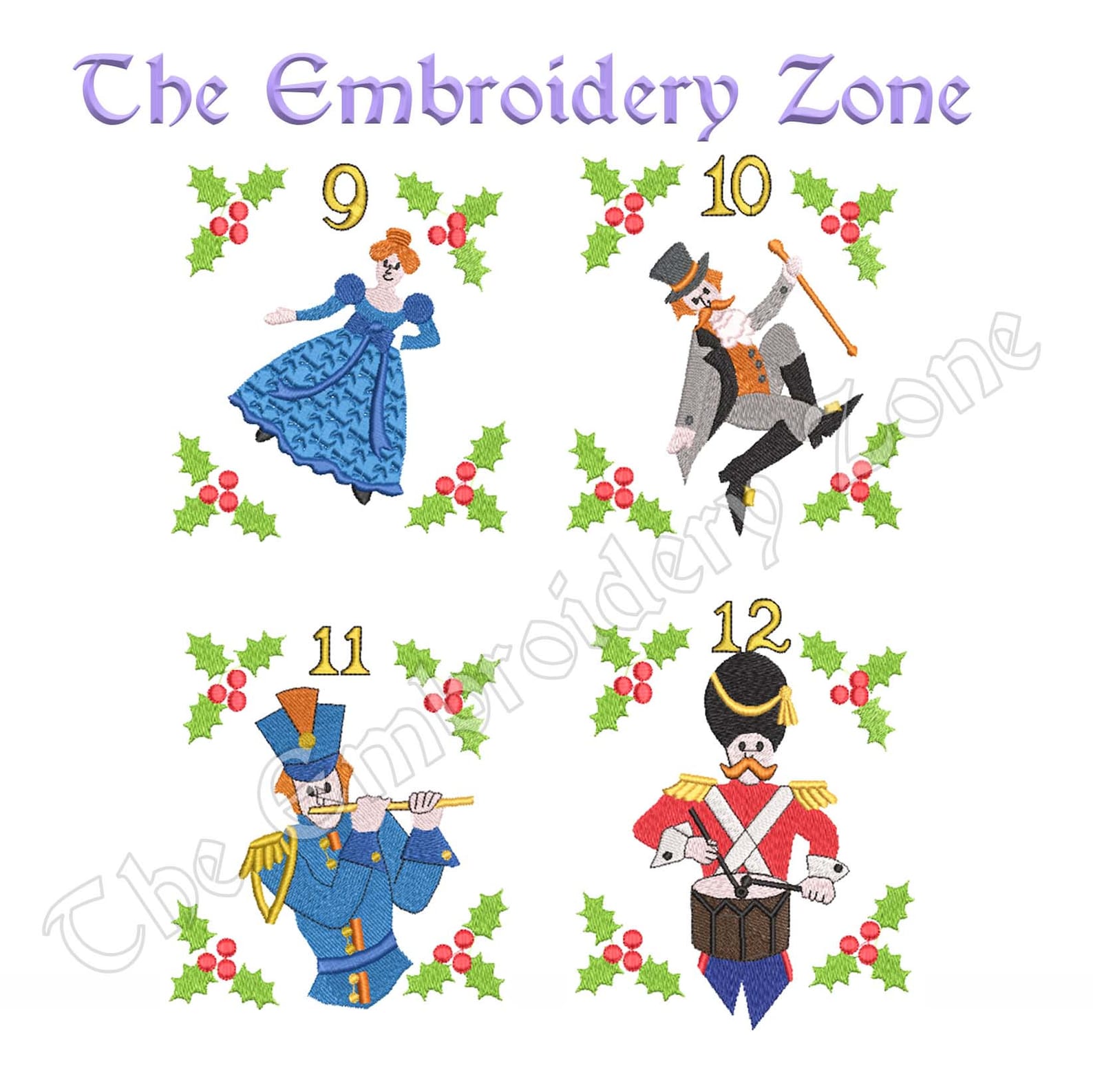 12 Days of Christmas Embroidery Design Holiday Season - Etsy