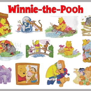 Winnie-the-Pooh & Friends Large Embroidery Designs - available in various file formats: pes, jef, vp3, dst, exp, hus, vip, xxx - Download.