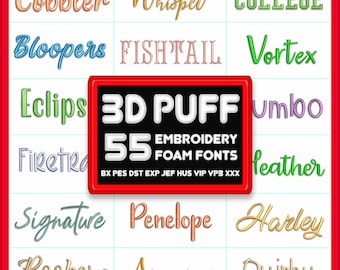 Pacchetto di font per macchine da ricamo in schiuma 3D: Alfabeto da ricamo BX PES