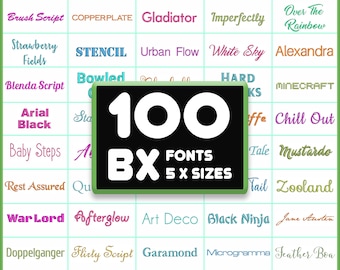 Bundel met 100 BX-borduurlettertypen: machinaal borduuralfabet (download)