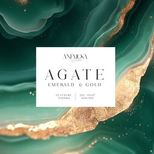 Achat-Hintergründe, Smaragd-Achat-Goldfolie, Edelstein-Digitalpapierpackung, Geode-Hintergrund, Canva Achat-Scheibenhintergrund, digitaler Download