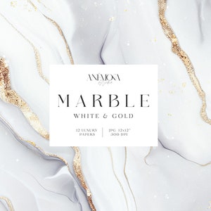 Weiß-goldenes Marmor-Papier, Marmor-Papier, Marmor-Hintergrund, Gold-Adern, sofortiger Download für kommerzielle Nutzung