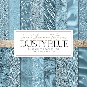 Dusty blue digital paper, blue Foil Paper, blue glitter paper, blue seamless scrapbook paper, blue backgrounds, textures, Commercial Use