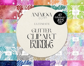 Glitter PNG Bundle, Konfetti Pinselstrich Overlays, funkelnde schimmernde Cliparts, digitaler Download, kommerzielle Nutzung