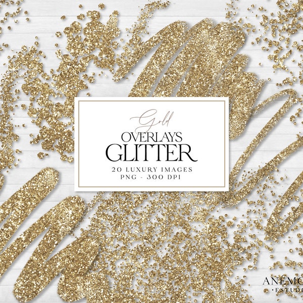 Gold Glitter Confetti ClipArt, Gold glitter overlays, Gold Shimmer, Confetti Overlay, sparkling glitter, instant download for commercial use