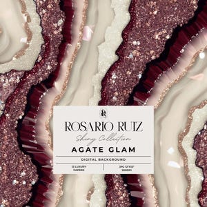 Marmer bordeaux goud digitaal papier, agaatbehang, geodetextuur, glitter plakboekachtergrond, elegante digitale download, commercieel gebruik