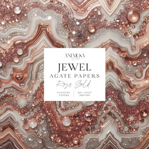 Carta digitale in agata gioiello color oro rosa, texture di quarzo geode di marmo glamour con glitter scintillanti e brillanti, sfondi digitali di lusso