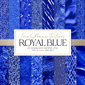 Royal Blue digital paper, blue Foil Paper, blue glitter paper, blue seamless scrapbook paper, blue backgrounds, textures, Commercial Use