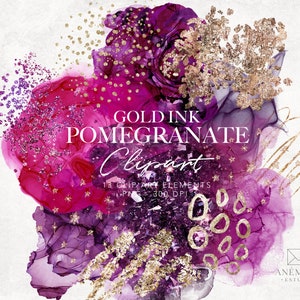 Clipart de tinta roxa com álcool - ClipArt de respingos - Fundos magenta, respingos PNG, Molduras, Sublimação de aquarela, Respingos de tinta
