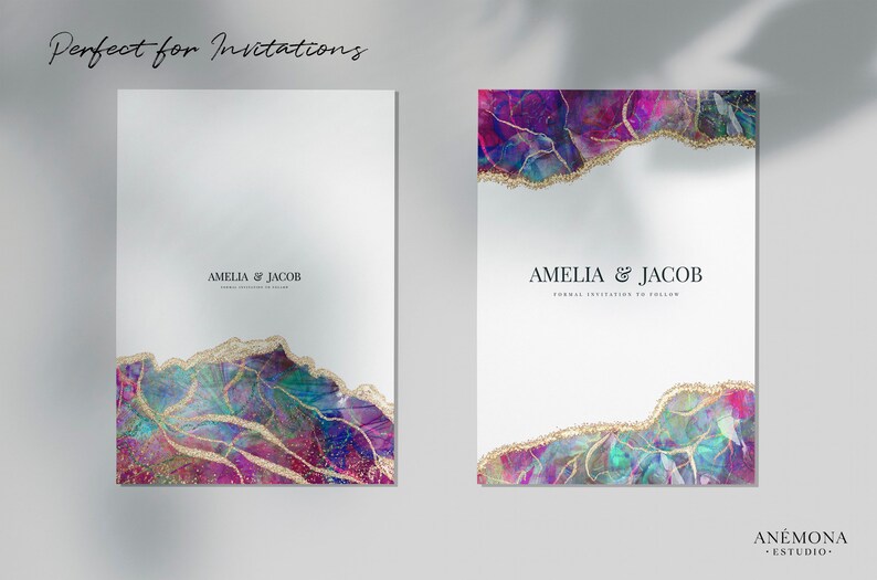 Iridescence Borders Clipart, Geode Border - Marble Border - Luxury ...