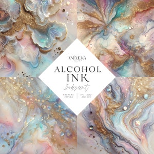 Holo Iridescent Alcohol Ink Pattern, liquid textures, Elegant and Glamorous Shimmer Backgrounds, Alcohol Ink Digital Papers Sublimation