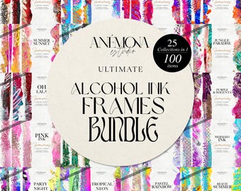Glam Frames Clipart Bundle: Glänzende PNG Rahmen für den kommerziellen Gebrauch
