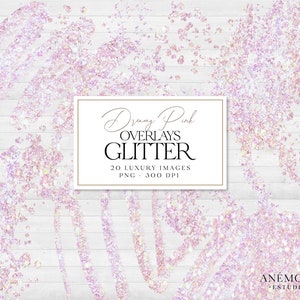 Pastell Rosa Glitzer Konfetti ClipArt, Pink Glitter Overlay, Pink Schimmer, Konfetti Overlay, funkelnder Glitzer, kommerzielle Nutzung