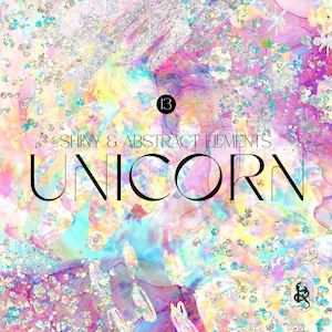 Clipart PNG de brillo holográfico pastel: tinta de alcohol, textura iridiscente, acuarela, salpicaduras metálicas, arte digital abstracto de unicornio