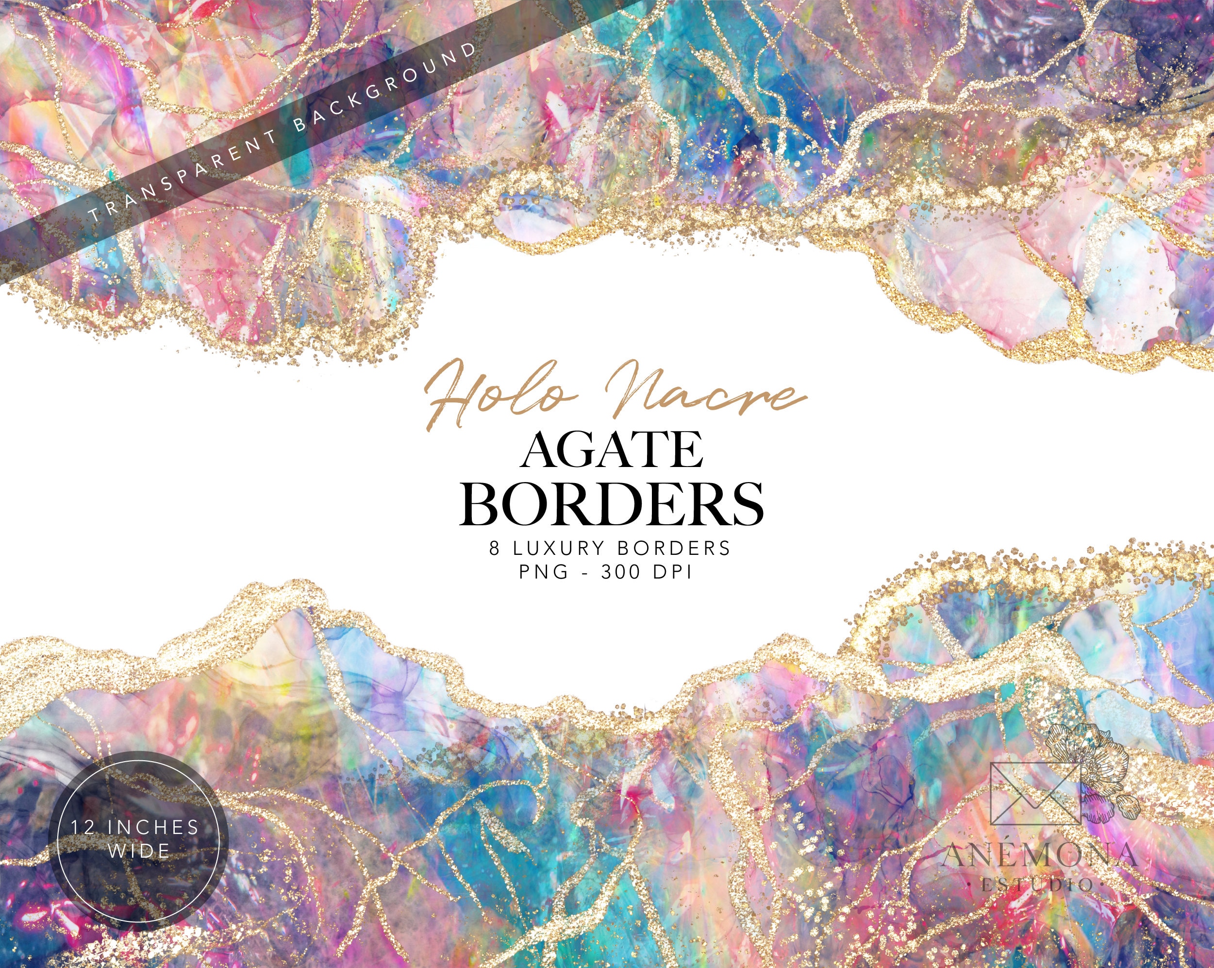 Nacre Borders Clipart Geode Border Marble Border Clip Art - Etsy