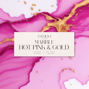 Pink und gold Marmor Digitales Papier, flüssige Marmortexturen in gold und pink, Luxuspapier, sofortiger Download für den kommerziellen Gebrauch