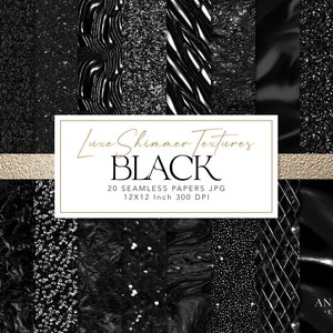 Black digital paper, black Foil Paper, black glitter, seamless black scrapbook paper, black Metal, black Metallic, Commercial Use