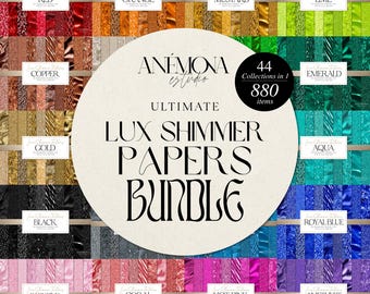 Luxury Shimmer Paper Textures: Metallic Foil, Glitter Backgrounds (Digital Download)