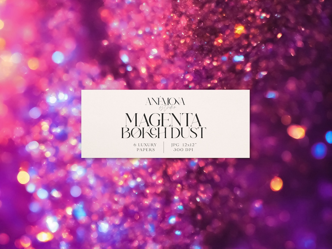 Magenta Bokeh Dust Backgrounds, Glitter Dust Digital Paper, Glitter