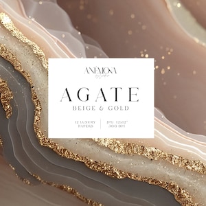 Achat-Hintergründe, Beige Achat Goldfolie, digitales Papier, Geode Hintergrund, Achatscheibe Hintergrund, digitaler Download
