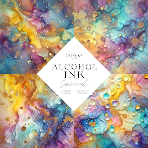 Motivo con inchiostro alcolico viola acqua giallo, texture liquide, sfondi scintillanti eleganti e glamour, carte digitali con inchiostro alcolico per sublimazione
