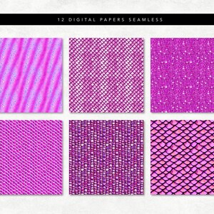 Pink Mermaid Scales Digital Paper, Seamless Mermaid Scale Textures ...