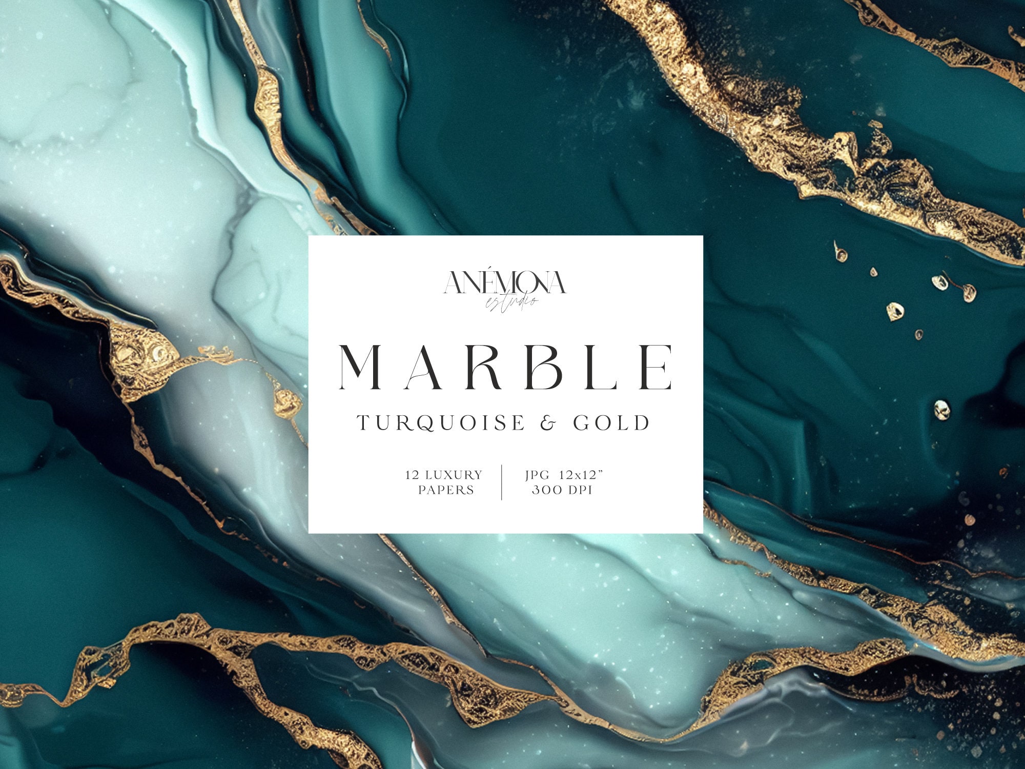 Turquoise Marble Digital Paper, luxury Turquoise marble textures with gold vein printable scrapbook paper for commercial use