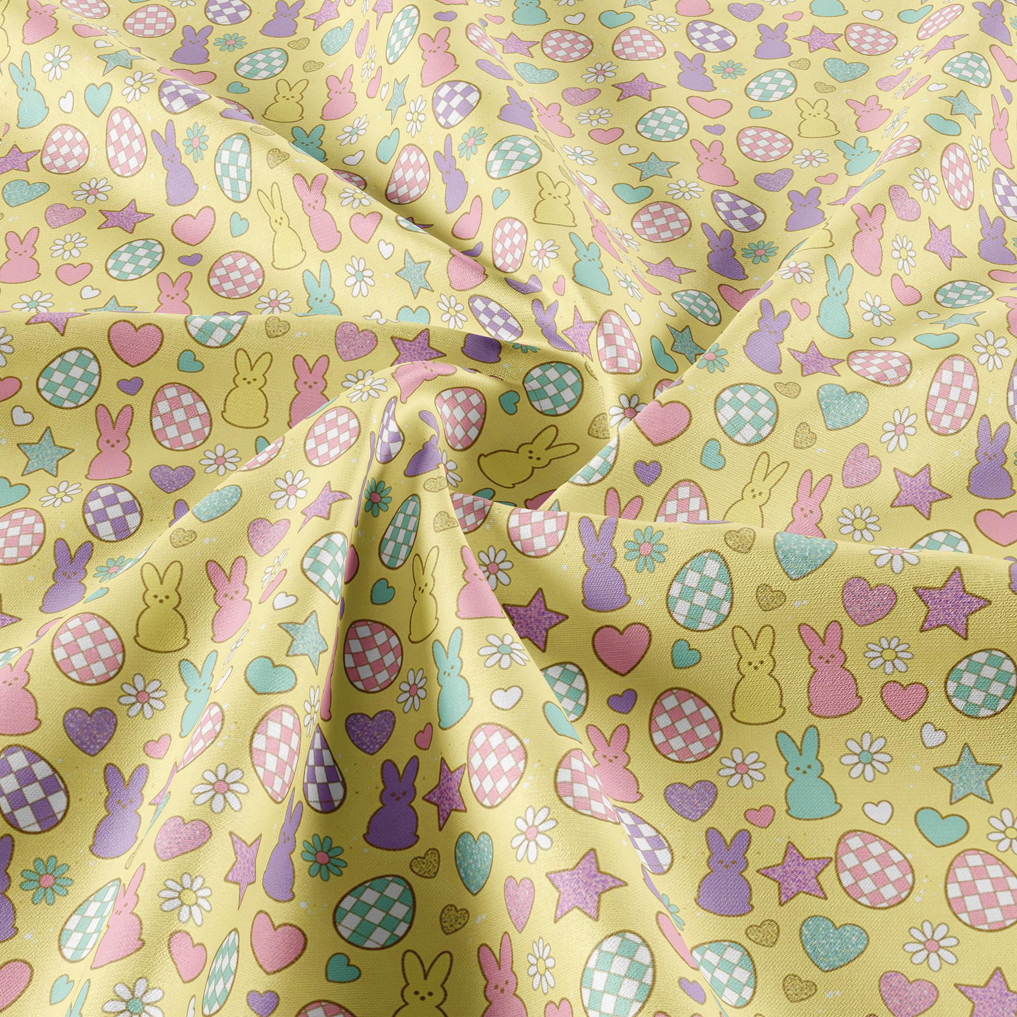 Easter Bunny Peep Pattern, Seamless Spring Digital Paper, Easter Eggs ...