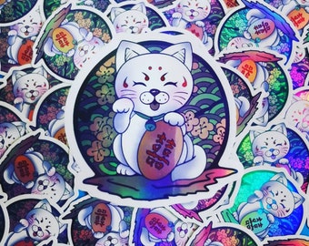 Stickers Kitsune & Maneki Neko (Holographiques)