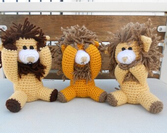 Three wise lions -Ready to Ship- **Original Design** Price is for all 3