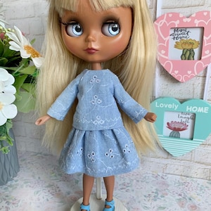 Blythe costume - Blythe jacket and monochrome Blythe skirt. Blythe doll costume with jacket for Blythe. Cute clothes for Blythe doll