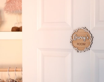 Personalised 3D Floral Bedroom Sign, Room Sign, Room Décor, Name Sign, Name Plaque, Nursery, Bedroom  Kids Sign,