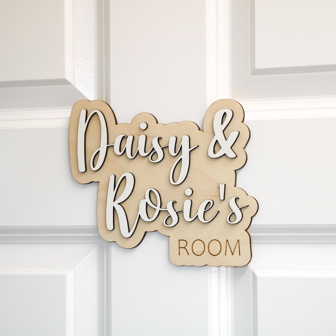 Personalised Wooden Kids Room Door Sign – Custom Name or Names ...