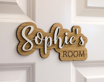Personalised Wooden Name Sign | Custom Door Plaque | Children's Bedroom Door Sign | Nursery Décor | Baby Room Name Plate | Gift for Kids