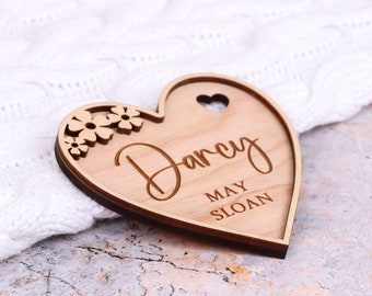 Personalisierte Geburtsanzeige, Geburtsschild aus Holz, Geschenk zur Geburt, Geschenk zur Geburt, „Hallo Welt, mein Name ist“, Namensschild für Babys