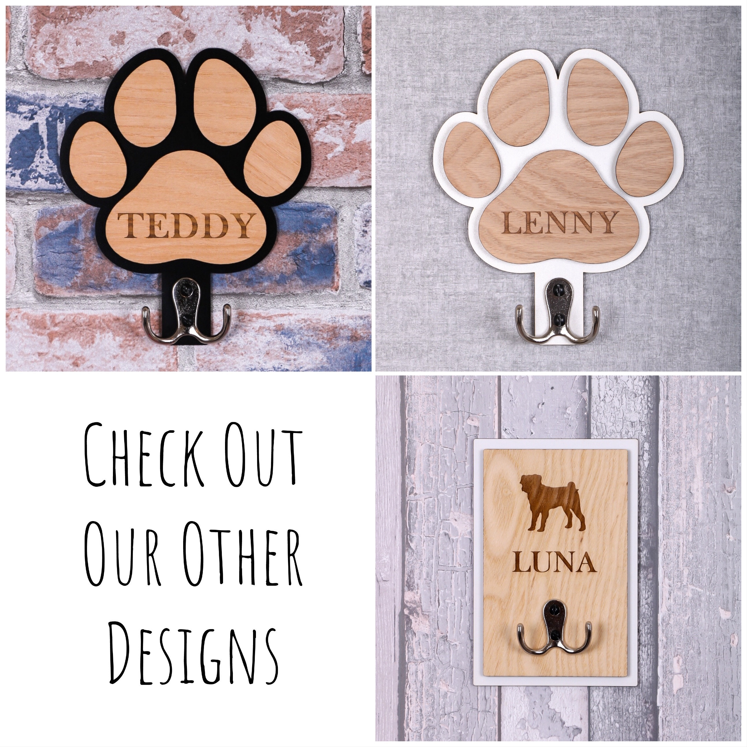 Personalised Dog Lead Holder/hook Dog Lovers Gift Dog Paw Etsy UK