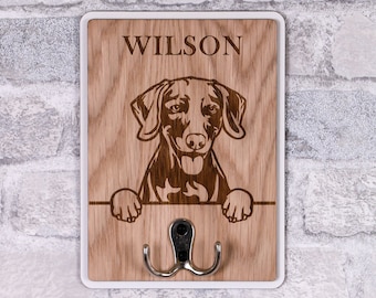 Personalised Dog Lead Holder/Hook, Dog lovers gift, Dog Breed Lead Holder