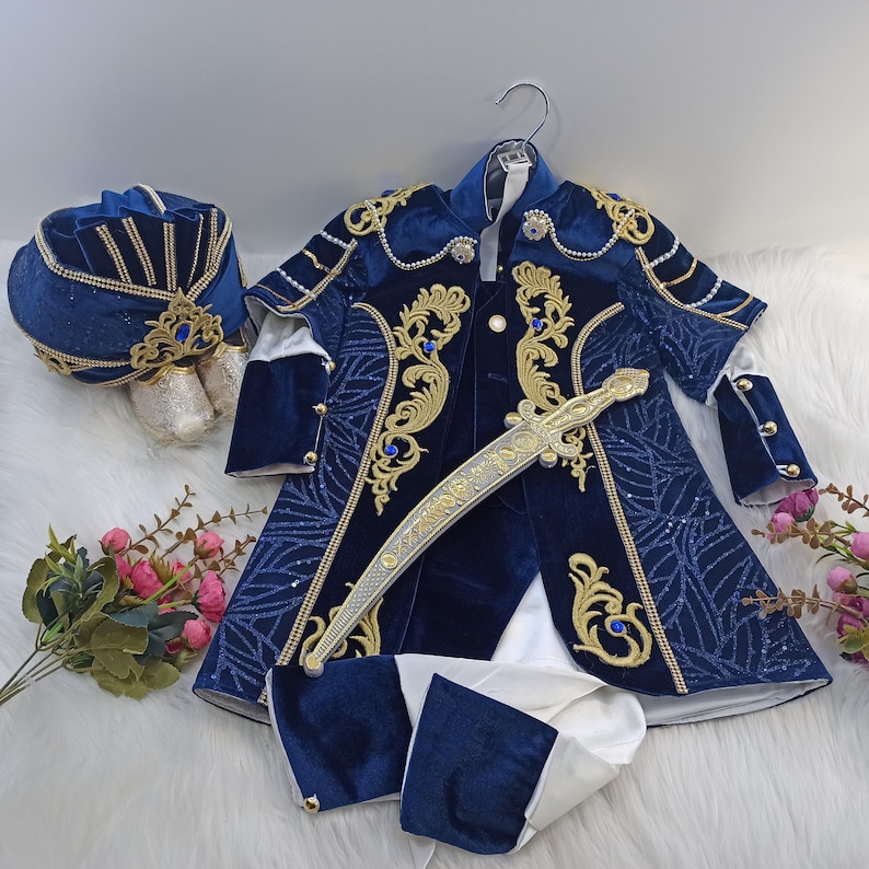 Boys Outfit, Photoshoot, Baby Eid Clothes,Boys Circumcision Costume, Boys Mevlut Suit, Prince Costume, Boys Mevlut Costume image 2