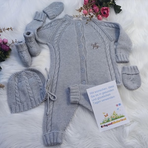 Knit Newborn Set 100% Cotton, Organic Baby Clothes, Natural Baby Clothes, New Born Set,Triko Bebek Takımı image 5