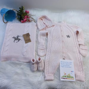 Knit Newborn Set 100% Cotton, Organic Baby Clothes, Natural Baby Clothes, New Born Set,Triko Bebek Takımı image 4