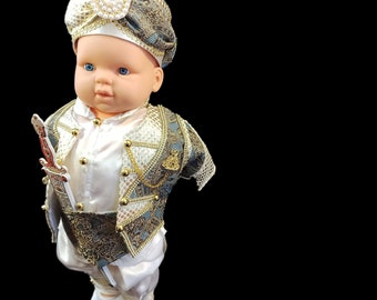 Costume de Prince, bébé garçon Mevlüt, tenue de bébé garçon, circoncision de bébé garçon, tenue d'anniversaire de séance photo garçon, vêtements de bébé Eid