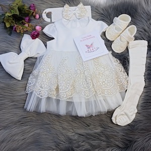 Baby Mädchen Taufanzug, Baby Mädchen Mevlüt, Baby Mädchen Kleidung, Fotoshooting, Baby Eid Kleidung, Prinzessin Kleidung Weiß