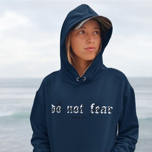 Don't be afraid | Psalm 27:1 Organic Cotton Hoodie Christian Gift | Confirmation | Communion | Church | Bible Jesus | Easter