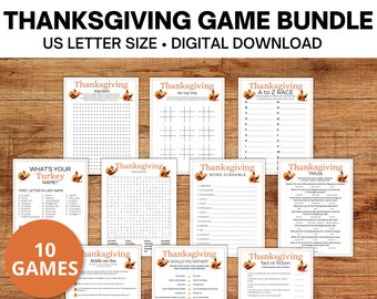 Thanksgiving Game Bundle, Thanksgiving Group Games, Instant Download