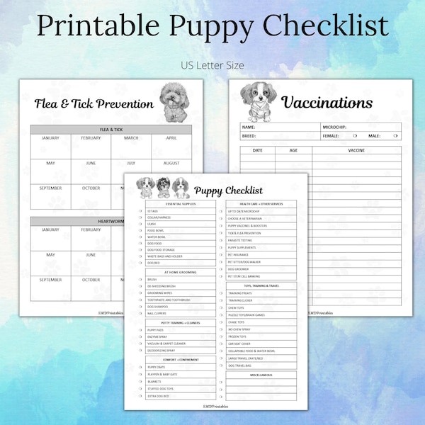 Puppy Vaccination Record Printable - Etsy