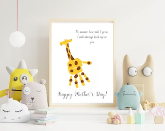 Mother's Day Handprint Craft, Mother's Day Handprint Art, Handprint Crafts for Kids, Printable PDF