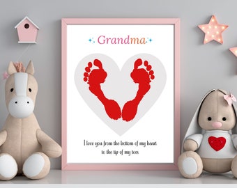 Mother's Day Handprint Craft for Grandma, Grandmother's Day Handprint Art, Handprint Crafts for Kids, Printable PDF